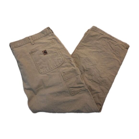 Carhartt B11-CML Washed Duck Work Dungaree Pants Cotton Camel Tan Men's 44x30 - Picture 1 of 6